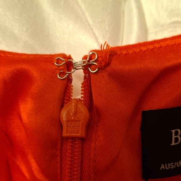 Bardot Red Midi Dress Linen Blend 16 - Picture 8 of 11